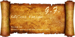 Gácsi Fatime névjegykártya